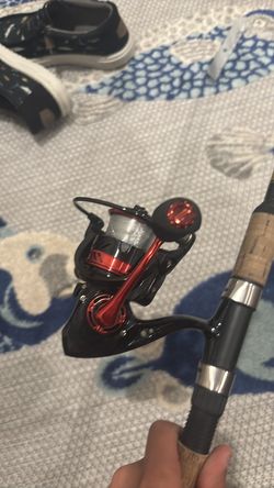 Diawa fishing rod with red reel