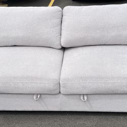 Fabric Sofa With 2 Storage Seats 