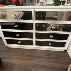 White Mirrored dresser 