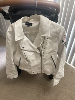White leather jacket XL