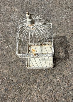 White Decorative Metal Birdcage