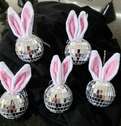Disco Ball Bunny 🐰 Ears Ornaments