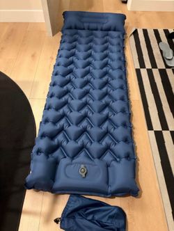 Inflatable Camping Sleeping Pad with Built-in Pillow