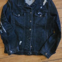Joe's Jeans Distressed Denim Jacket Medium Dark Denim Wash 
Women's Size M