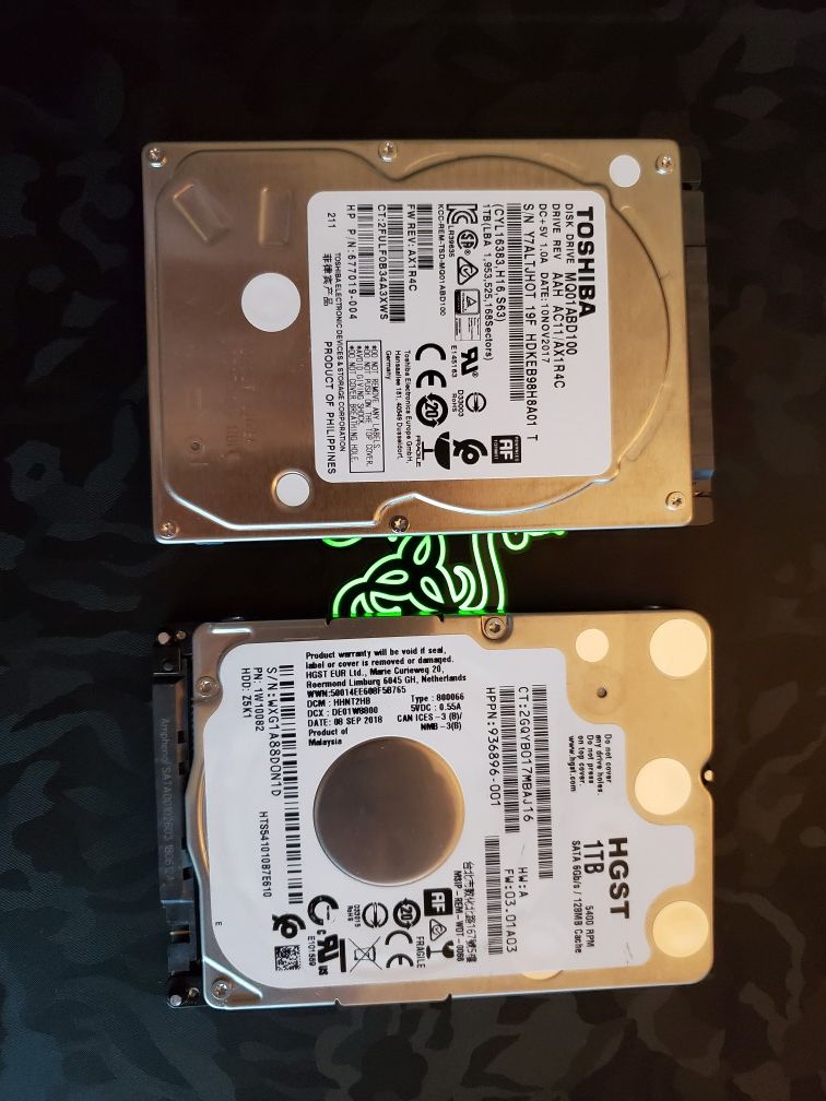 2 1TB 2.5" laptop HDD