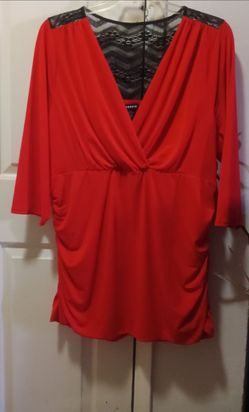 Plus size wrap front blouse