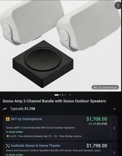Sonos Amp 2-Channel Bundle with Outdoor Speakers