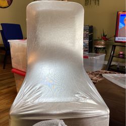 Silver Metallic Lyra Banquet Spandex Chair Cover