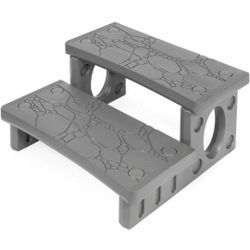 XtremepowerUS Premium Multi Purpose 2-Step Spa Hot Tub Pool RV Campers Deck Steps Lightweight Sided Step (Gray)

