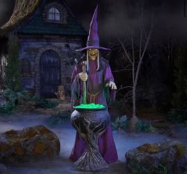 Home Accents Holiday 8 FT Wicked Woods Animated LED Brewing Witch