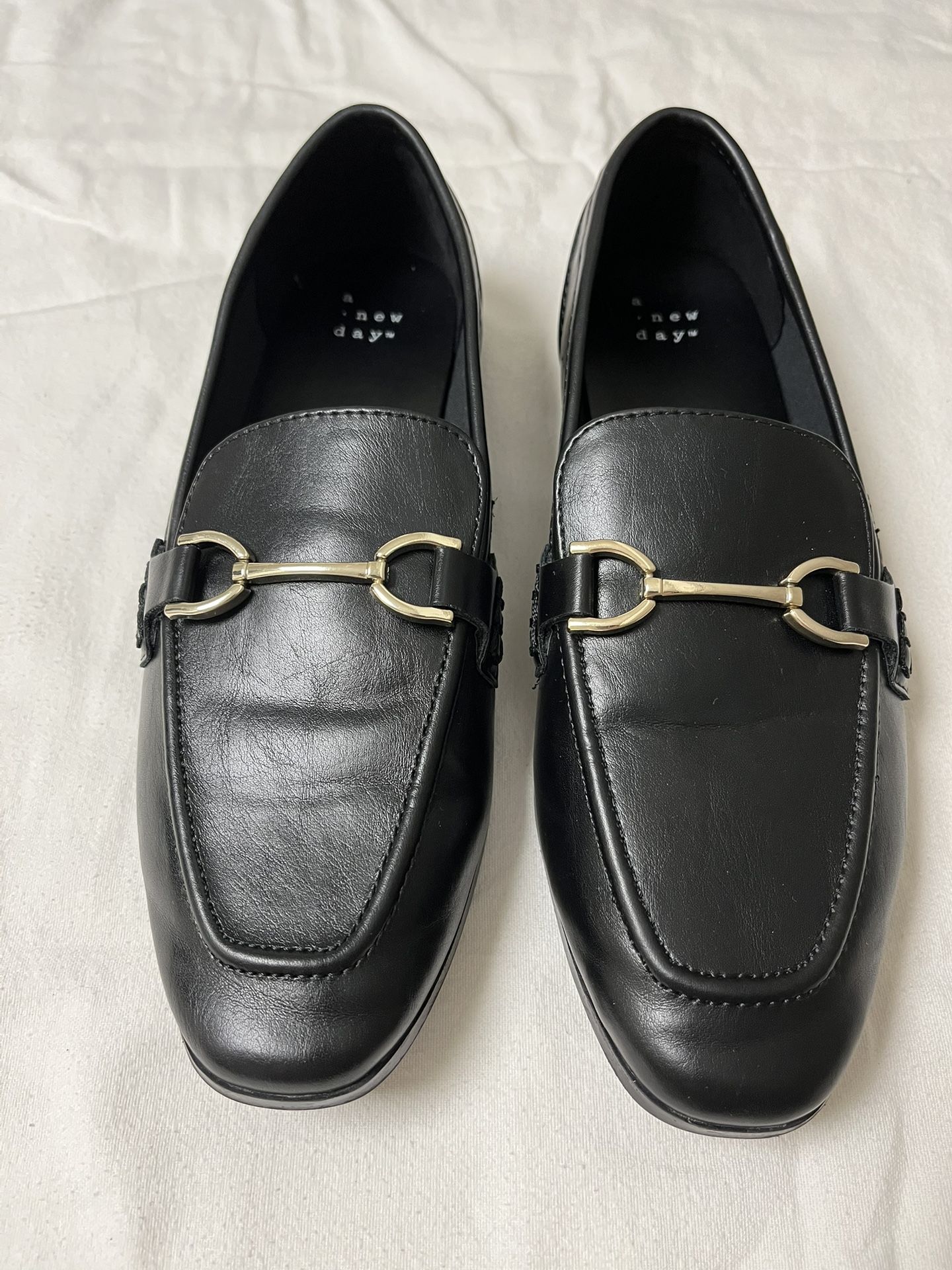 Women’s Black Loafers Size 7 1/2 A New Day Laurel Memory Foam Flats
