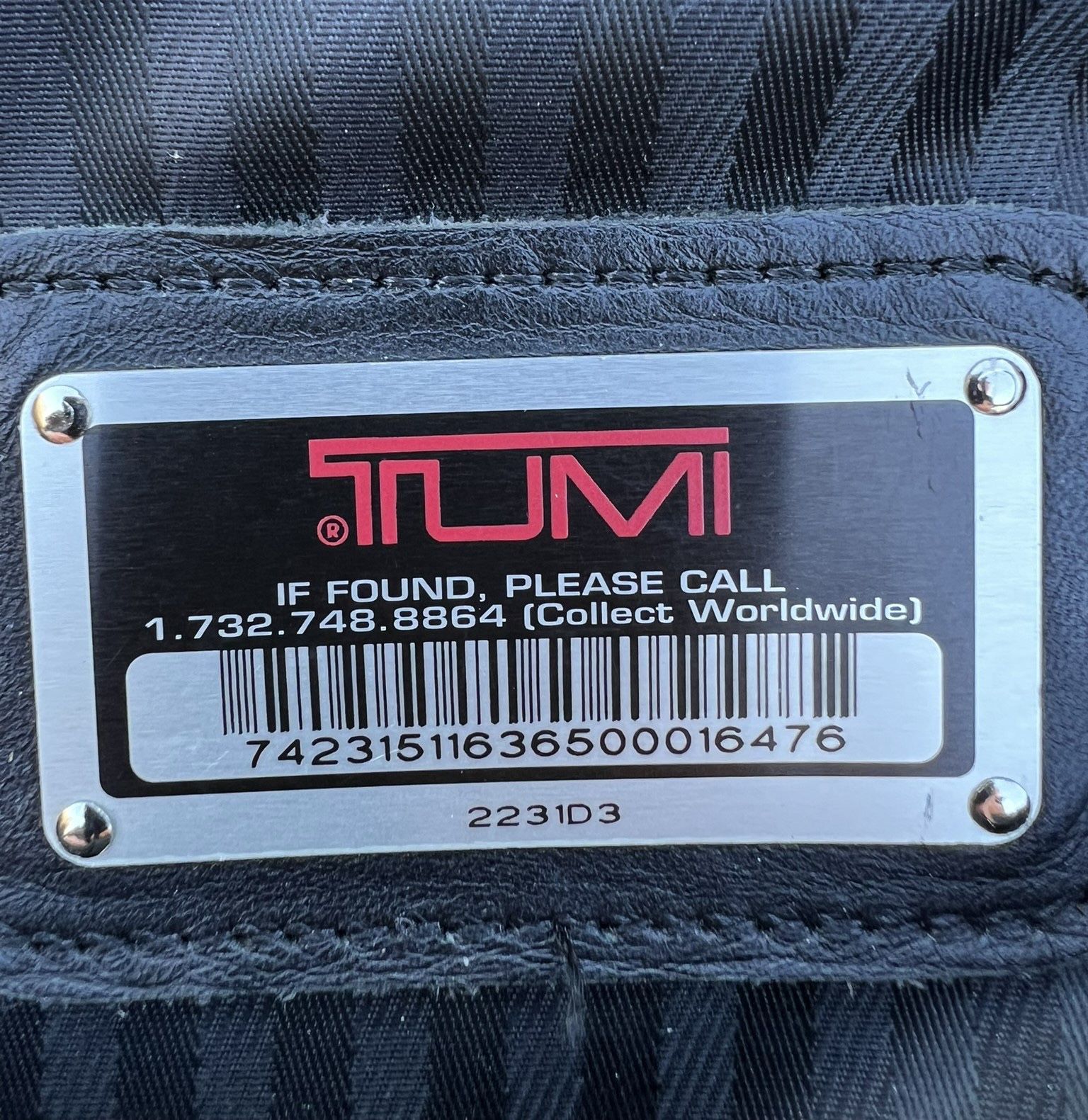 TUMI Black Nylon, Two Wheeled Rolling Garment, Bag Suitcase