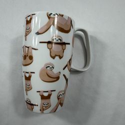 Coco + Lola Tall Ceramic Coffee Mug with Sloth Design