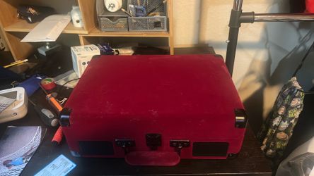 Wine Red Victrola Suitcase Record Player
