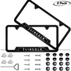 Two-piece Lincoln License Plate Frame Holder Complete With Hardware
