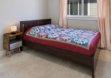 Ikea Dark Wood Queen Bed Frame