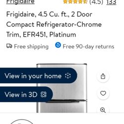 Frigidaire 4.5 Cu.ft..2 Door Chrome Trim