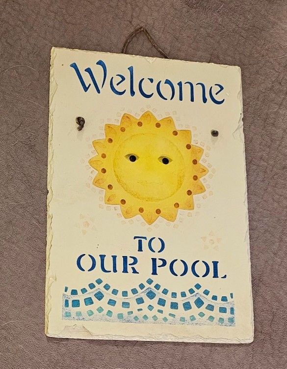 Ceramic pool sign