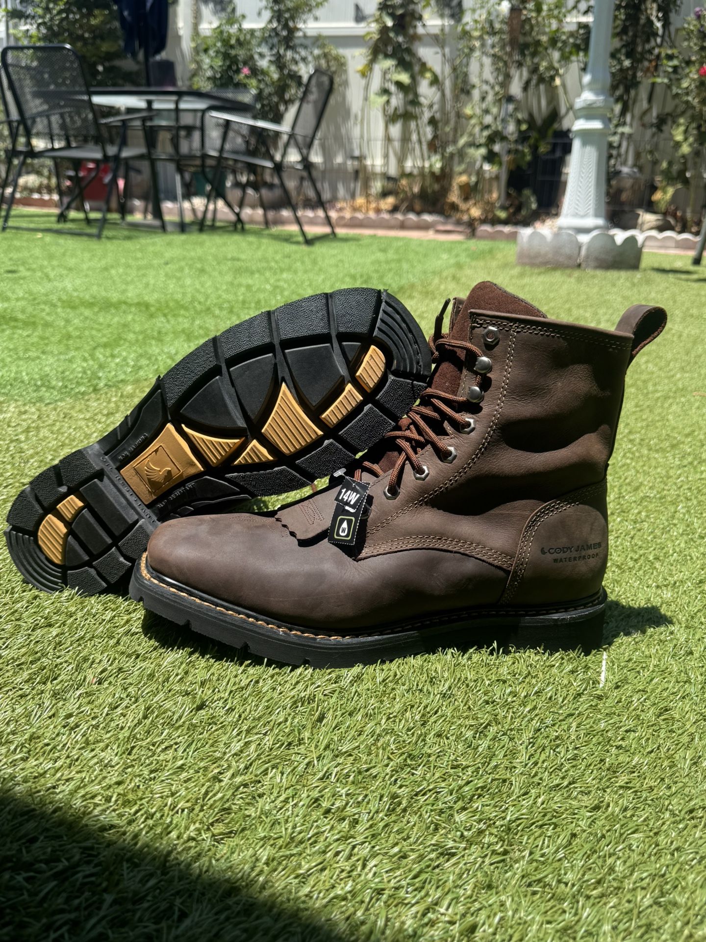 CODY JAMES® MEN'S Size 14 WATERPROOF LACE-UP WESTERN WORK BOOTS