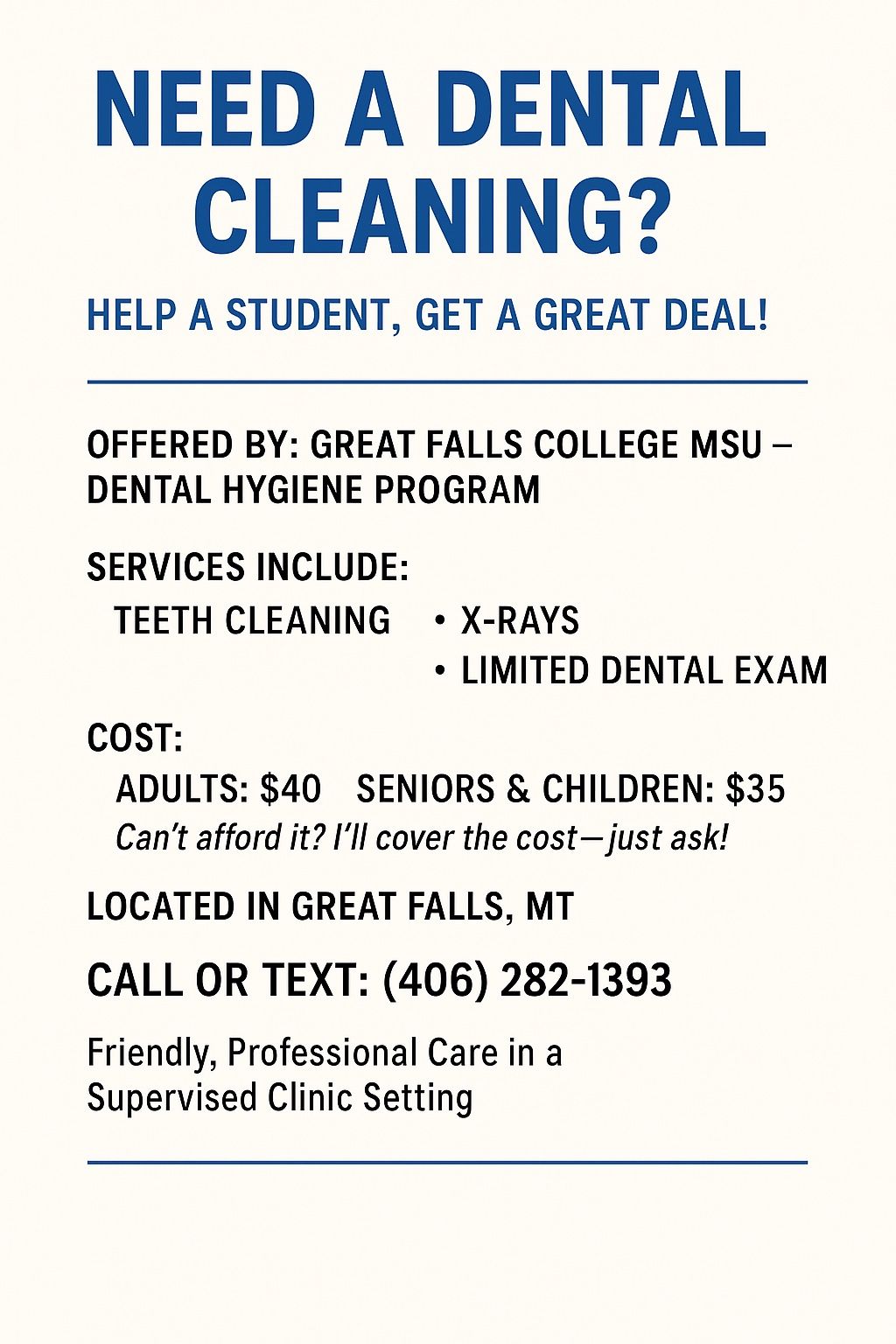 Affordable Dental Cleanings