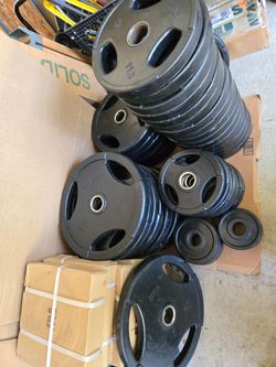 Used Rubber Olympic Weight Plates 2.5lb, 5lb, 10lb, 25lb, 35lb, 45lb