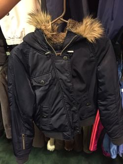 Small American eagle coat w fur hood new