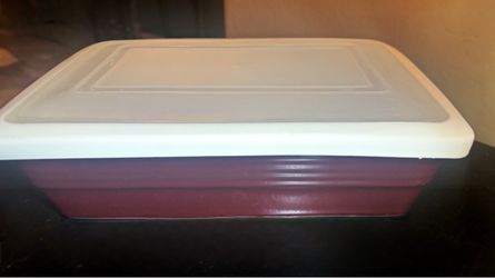 Sur La Table  Burgundy Stoneware Casserole Dish