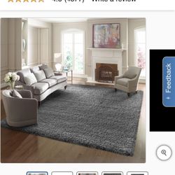 Open box, new Thomasville Marketplace Luxury Shag Rug Collection, 9’5” x 13'. Gray color.