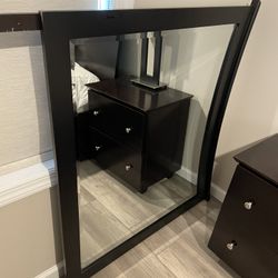 Dresser Mirror,  Solid Wood, Espresso Color