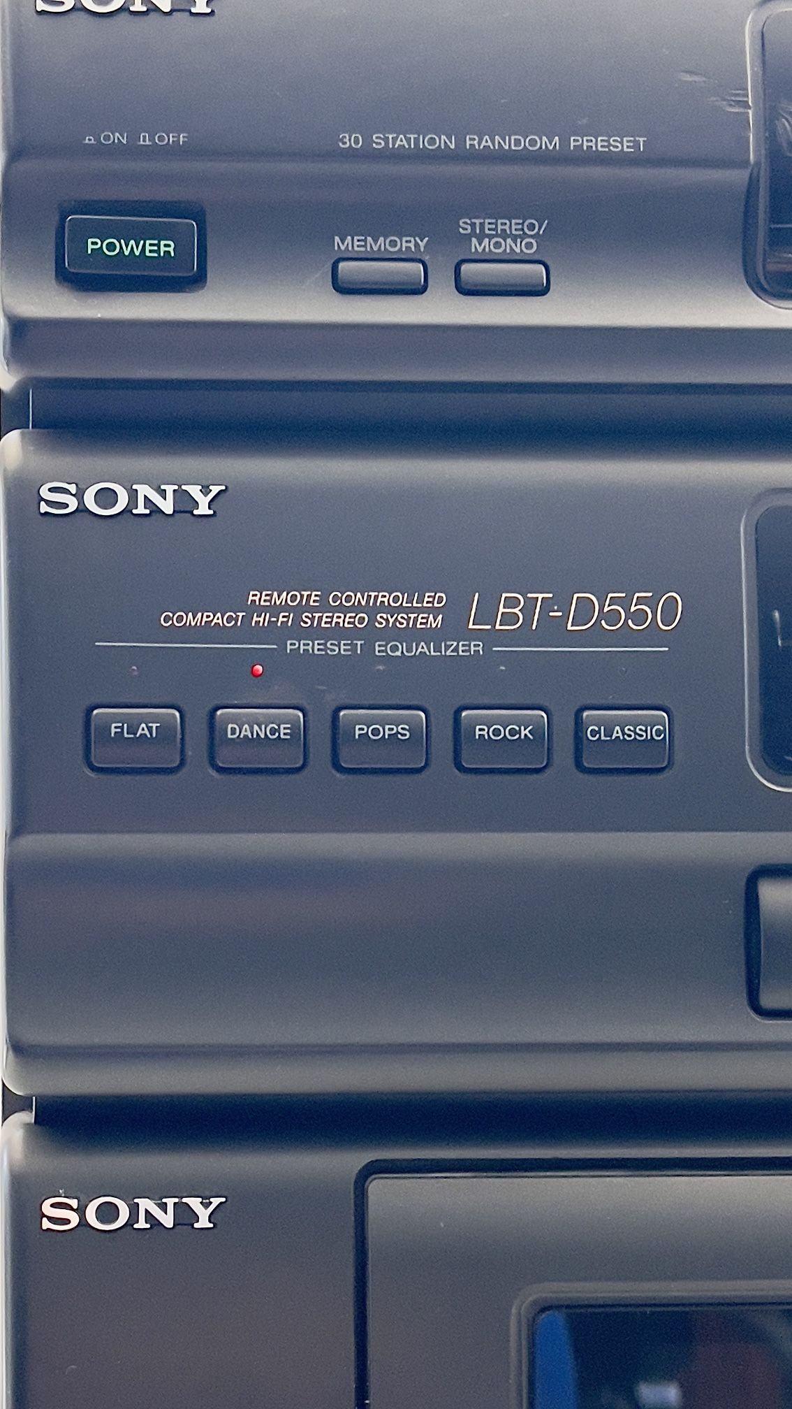 SONY LBT-D550 Stereo System Radio and CD Player Work Well. Tape Needs Belt.