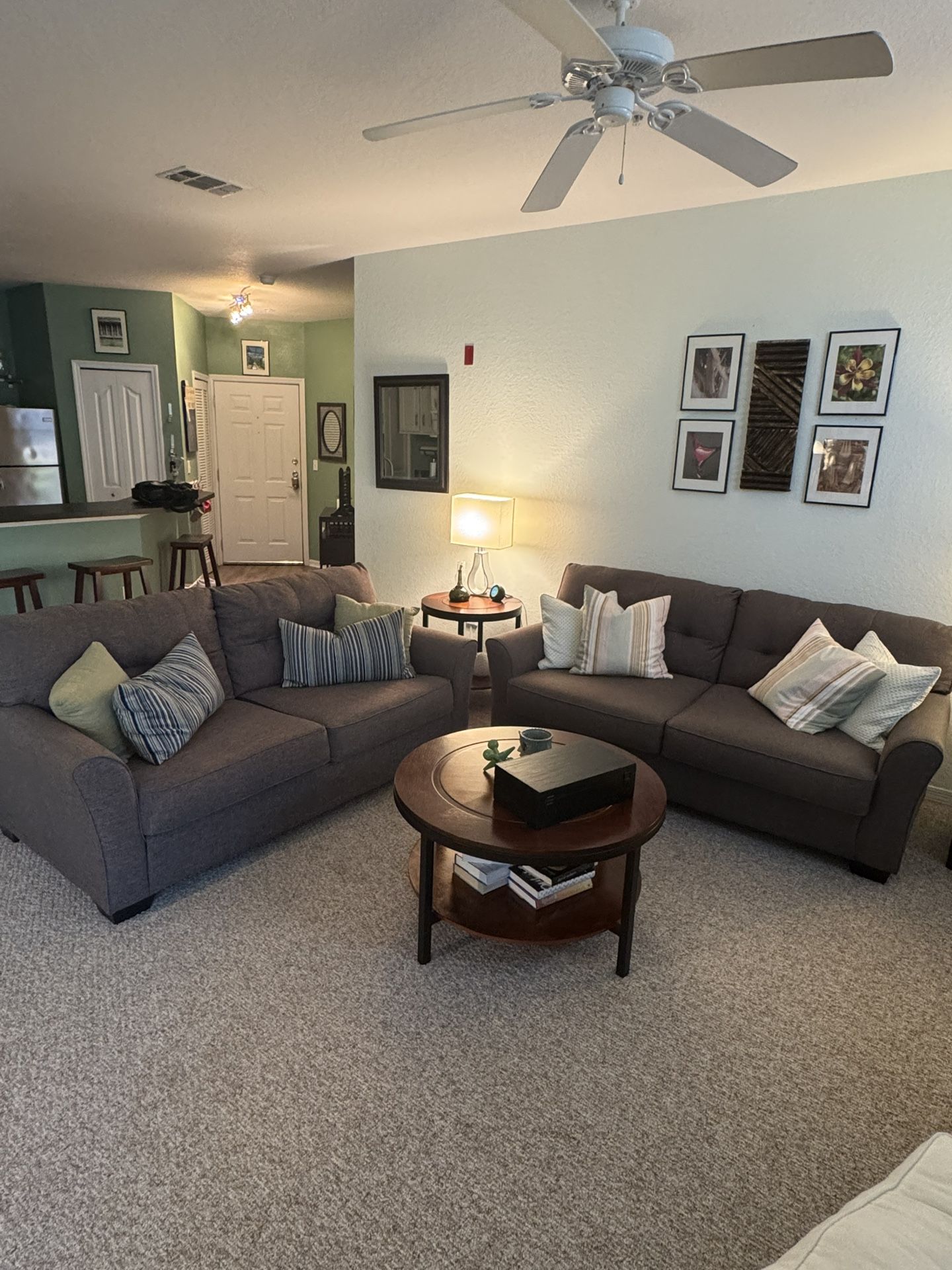 Like-New Sofa Set (2) with Full Size Sleeper Sofa