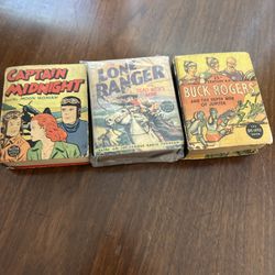Buck Rogers, Lone Ranger, and Captain midnight Big and better Little Books circa 1940s