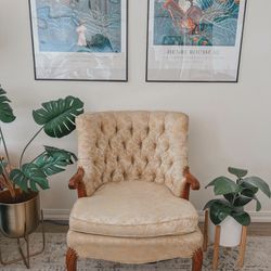 Vintage Floral Wingback Chair