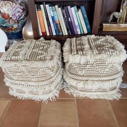 A pair of ARHAUS Ottomans Puffs ~ Excellent Condition Like New