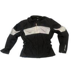 Women’s Y2K Street & Steel Armored Motorcycle Jacket Moto Biker Gear Adjustable Large