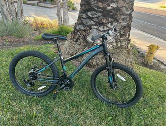 Schwinn Sidewinder mountain bike, 24-inch wheels- 21 speeds - black / teal