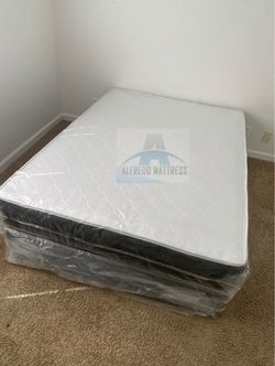 NEW FULL SIZE 54x75” MATTRESS AND BOX SPRING-2pcs