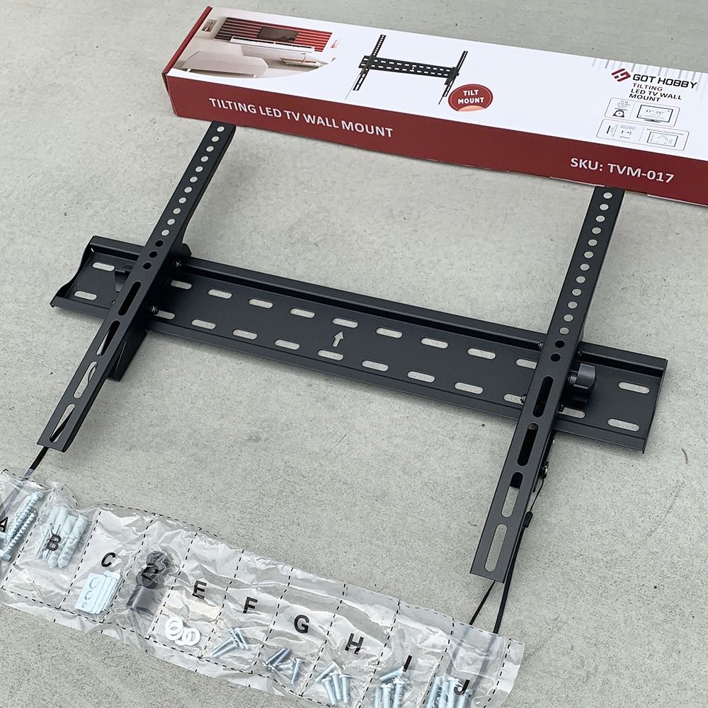 $15 (New) TV Wall Mount for 37”-75” TVs, Tilt Bracket Max VESA 600x400mm, Max Weight 110 Lbs