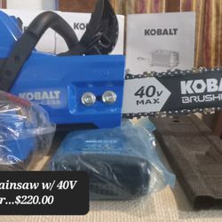 Kobalt 40V Brushless 4" Bar Chain Saw