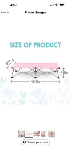 2 Pink Folding Kids Cot