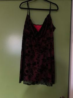 Burgundy Black Floral Lace Slip Dress