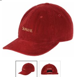 Supreme Unisex Corduroy 6-Panel Red Cap