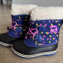 Sorel Yoot Pac Geometric Nylon Waterproof Boots Girls Kids Size 12