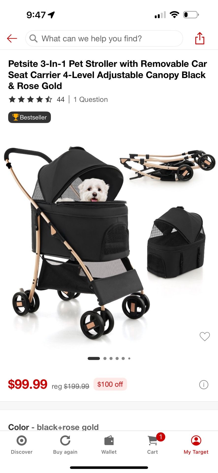 Petsite 3-In-1 Pet Stroller