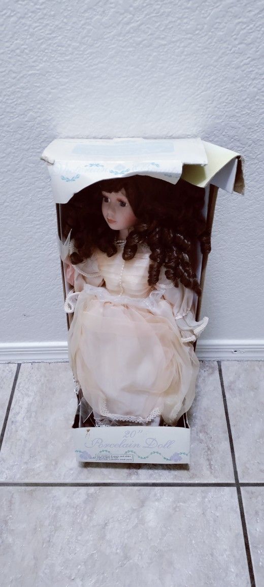 Beautiful Porcelain Doll In New Condition 