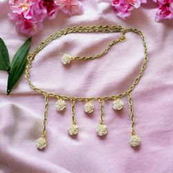 Handmade White Roses Choker - Bridesmaids Necklace - Other Colors Available 