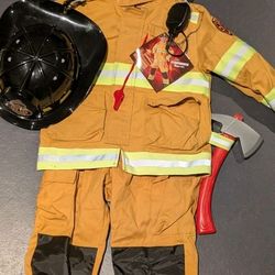 Firefighter Child Costume 3-4yo (Adventure Factory) Attached Toys. Brand New.