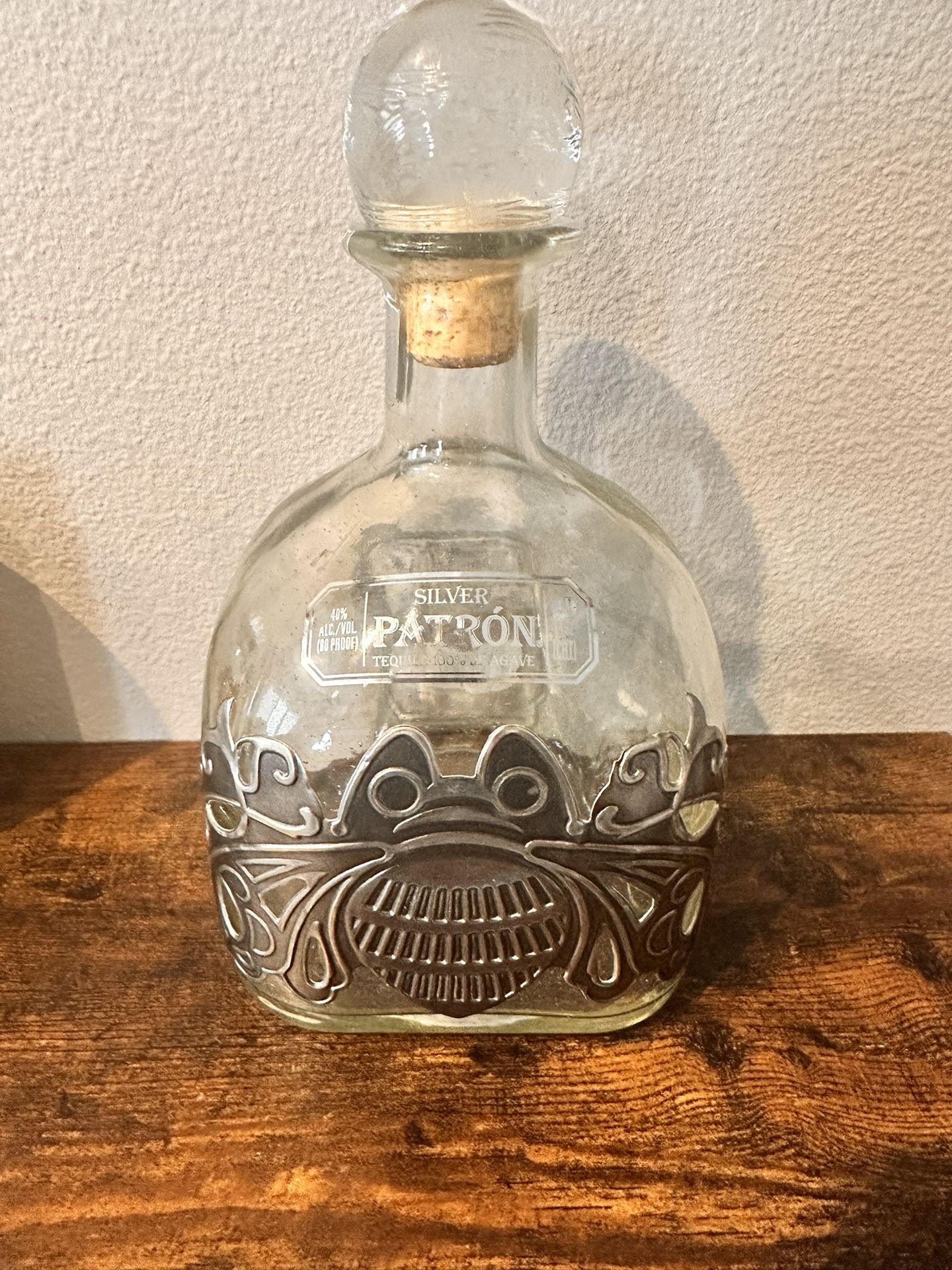 Patron Silver 1492 Tequila Limited Edition 2015 Liter bottle + cork EMPTY!