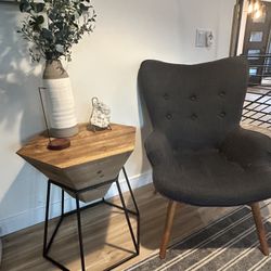 Reclaimed Hex Shaped Side Table