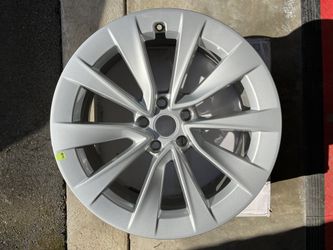 19” OEM Tesla Model 3 Stiletto Refresh Silver Sport Wheel Rim 1044264-00-A